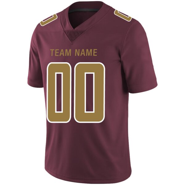 Custom W.Football Team Player or Personalized Design Your Own Name for Men's Women's Youth Jerseys Burgundy Football Jerseys - Image 4