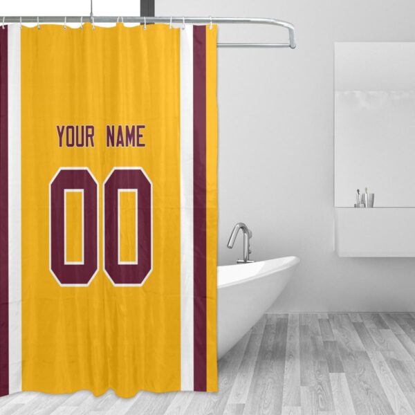 Custom W.Commanders Football style personalized shower curtain custom design name and number set of 12 shower curtain hooks Rings - Image 7