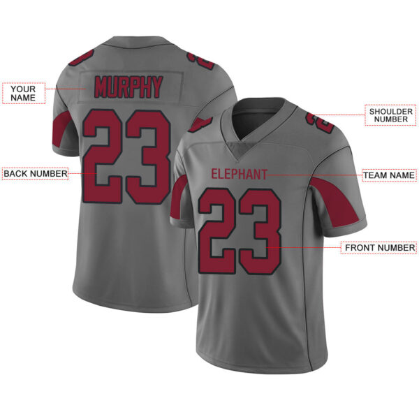 Custom A.Cardinal Stitched American Football Jerseys Personalize Birthday Gifts Grey Jersey - Image 2