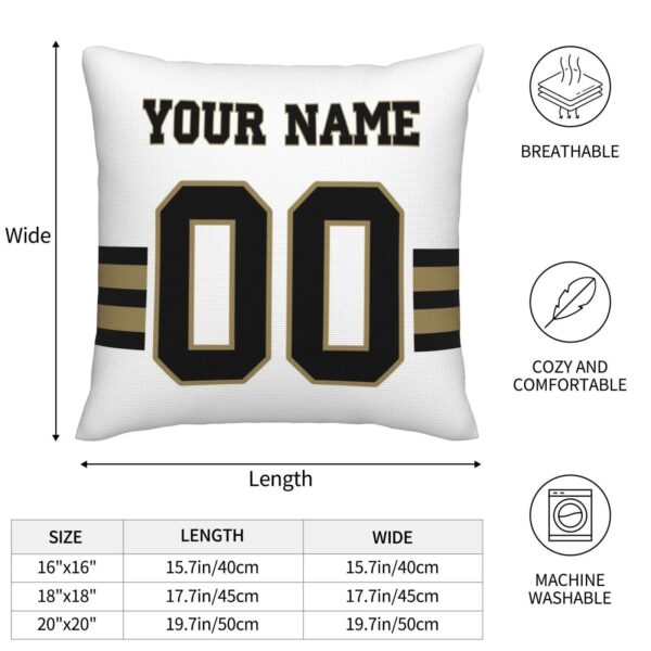 Custom NO.Saints Pillow Decorative Throw Pillow Case - Print Personalized Football Team Fans Name & Number Birthday Gift Football Pillows - Image 6