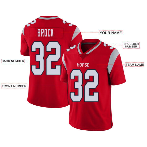 Custom NE.Patriots Stitched American Football Jerseys Personalize Birthday Gifts Red Jersey - Image 2