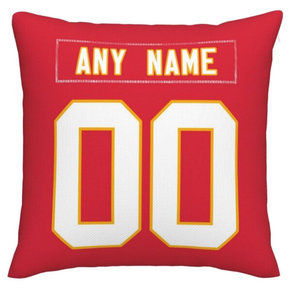 Custom KC.Chiefs Pillow Decorative Throw Pillow Case - Print Personalized Football Team Fans Name & Number Birthday Gift Football Pillows - Image 2