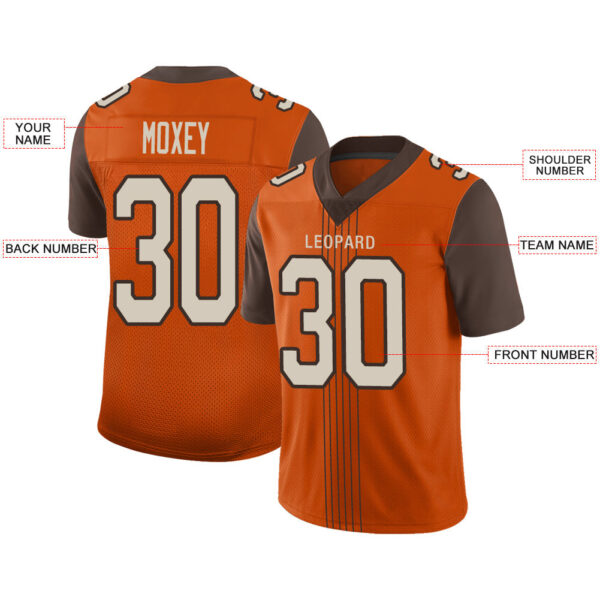 Custom C.Brown Stitched American Football Jerseys Personalize Birthday Gifts Orange Jersey - Image 2