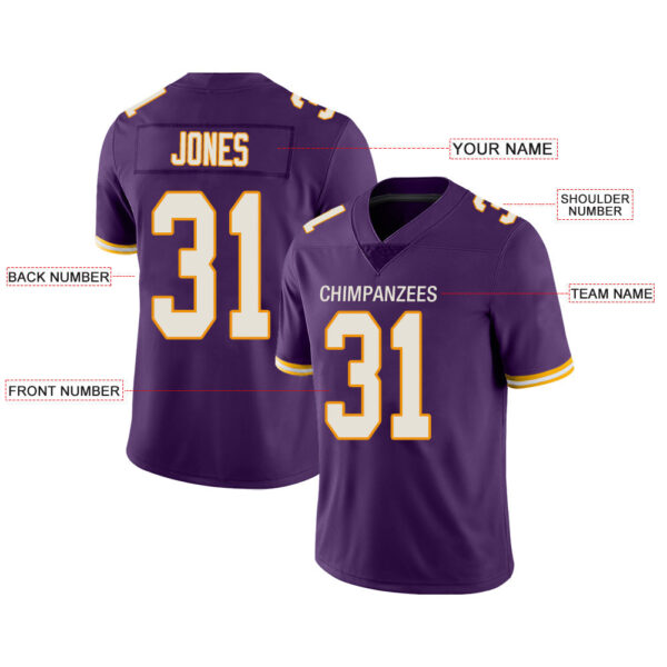 Custom MN.Vikings Stitched American Football Jerseys Personalize Birthday Gifts Purple Jersey - Image 2