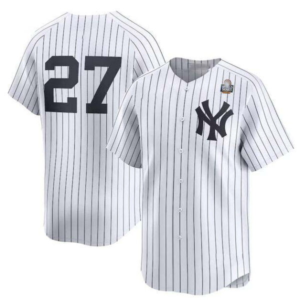 New York Yankees #27 Giancarlo Stanton White 2024 World Series Home Limited Stitched Baseball Jersey