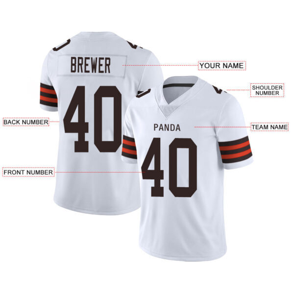 Custom C.Brown Football Stitched American Jerseys Personalize Birthday Gifts White Jersey - Image 2