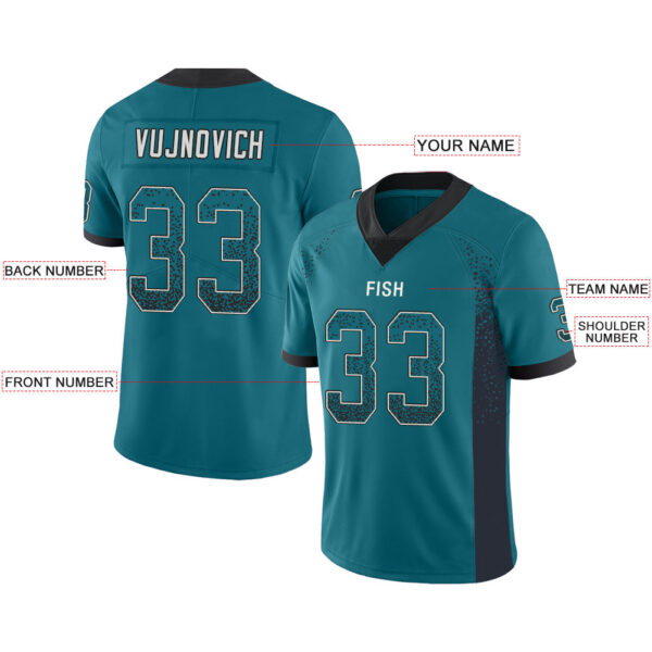 Custom J.Jaguars Stitched American Football Jerseys Personalize Birthday Gifts Teal Jersey - Image 2