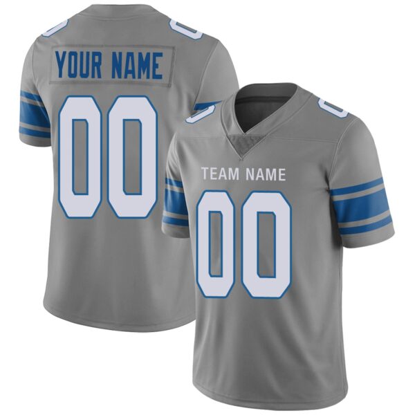 Custom D.Lions Football Jersey Team Player or Personalized Design Your Own Name for Men's Women's Youth Jerseys Blue - Image 3