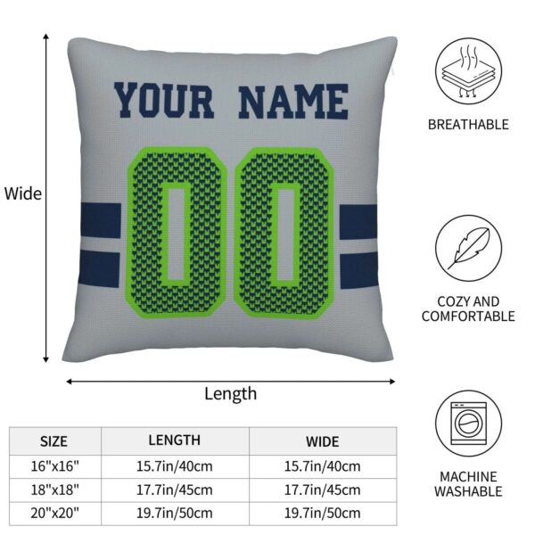 Custom S.Seahawks Pillow Decorative Throw Pillow Case - Print Personalized Football Team Fans Name & Number Birthday Gift Football Pillows - Image 8