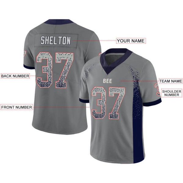 Custom NE.Patriots Stitched American Football Jerseys Personalize Birthday Gifts Grey Jersey - Image 2