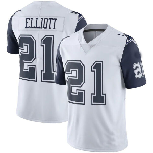 D.Cowboys #21 Ezekiel Elliott White  Color Rush Vapor Limited Jersey Stitched American Football Jerseys