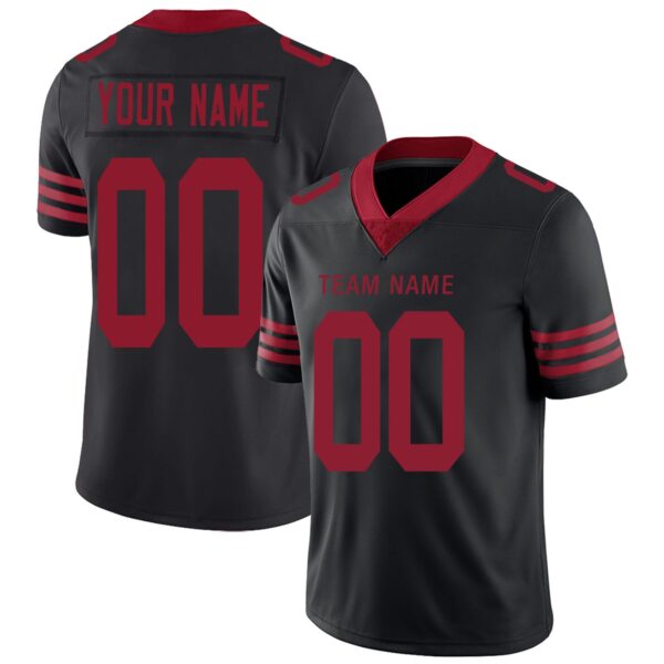 Custom SF.49ers Football Jerseys Team Player or Personalized Design Your Own Name for Men's Women's Youth Jerseys Red - Image 3