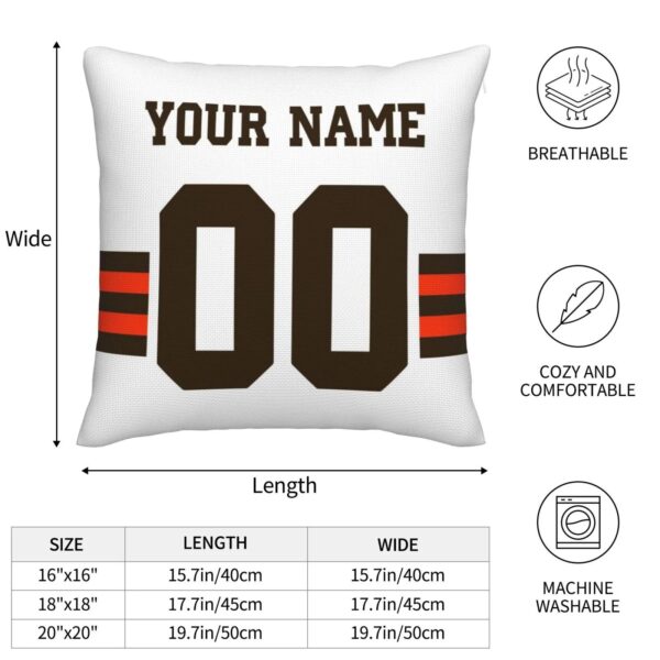 Custom C.Browns Pillow Decorative Throw Pillow Case - Print Personalized Football Team Fans Name & Number Birthday Gift Football Pillows - Image 4