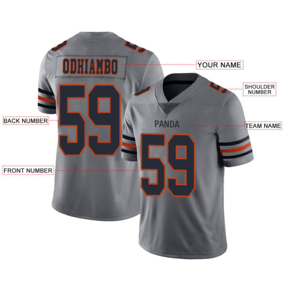 Custom C.Bear Stitched American Football Jerseys Personalize Birthday Gifts Grey Jersey - Image 2