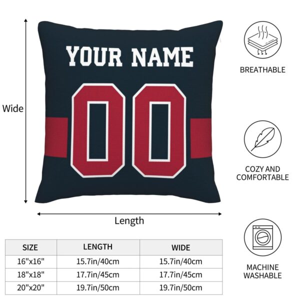 Custom H.Texans Pillow Decorative Throw Pillow Case - Print Personalized Football Team Fans Name & Number Birthday Gift Football Pillows - Image 8