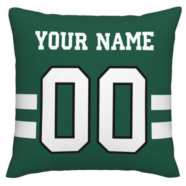 Custom NY.Jets Pillow Decorative Throw Pillow Case - Print Personalized Football Team Fans Name & Number Birthday Gift Football Pillows - Image 2