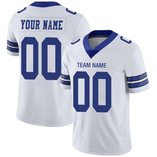 Custom D.Cowboys Football Jerseys Team Player or Personalized Design Your Own Name for Men's Women's Youth Jerseys Navy - Image 3