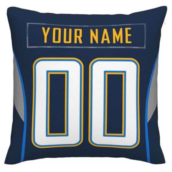 Custom LA.Chargers Pillow Decorative Throw Pillow Case - Print Personalized Football Team Fans Name & Number Birthday Gift Football Pillows - Image 3