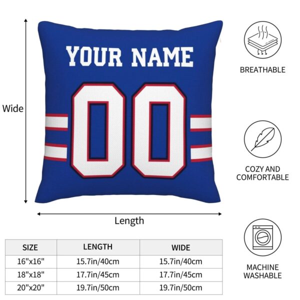 Custom B.Bills Pillow Royal Football Team Decorative Throw Pillow Case Print Personalized Football Style Fans Letters & Number Birthday Gift Football Pillows - Image 6