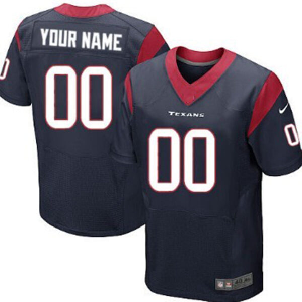 Custom H.Texans Blue Elite Jersey Stitched American Football Jerseys