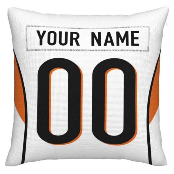 Custom C.Bengals Pillow Decorative Throw Pillow Case - Print Personalized Football Team Fans Name & Number Birthday Gift Football Pillows - Image 2