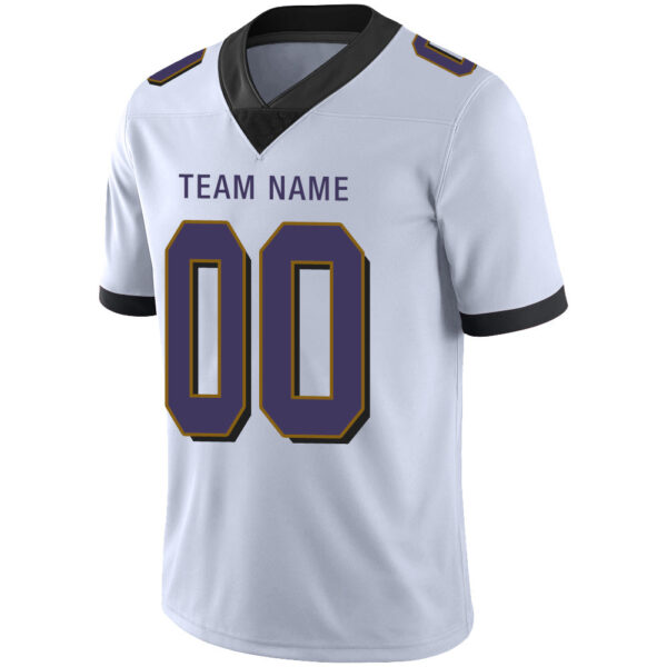 Custom B.Raven Men's American White Vapor Limited Stitched Football Jersey - Image 4