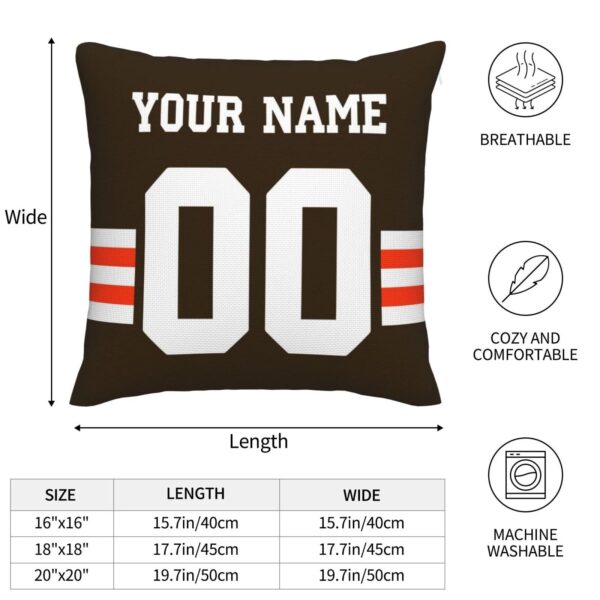 Custom C.Browns Pillow Decorative Throw Pillow Case - Print Personalized Football Team Fans Name & Number Birthday Gift Football Pillows - Image 8