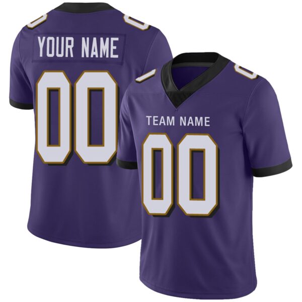 Custom B.Ravens Football JerseyS Team Player or Personalized Design Your Own Name for Men's Women's Youth Jerseys Purple