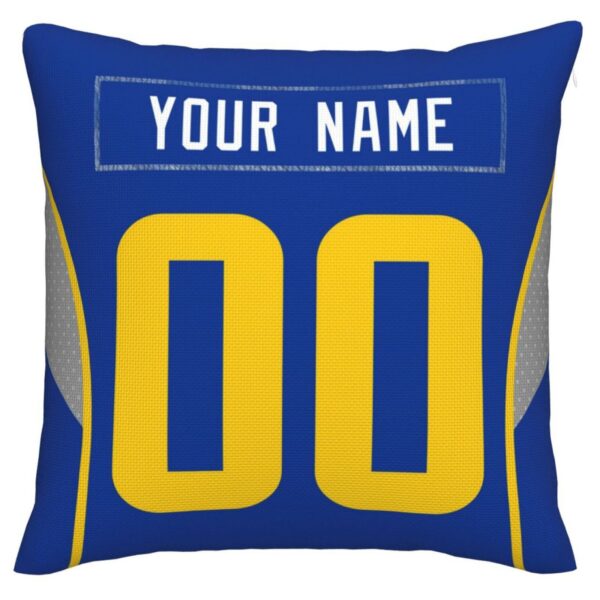 Custom LA.Rams Pillow Decorative Throw Pillow Case - Print Personalized Football Team Fans Name & Number Birthday Gift Football Pillows - Image 2