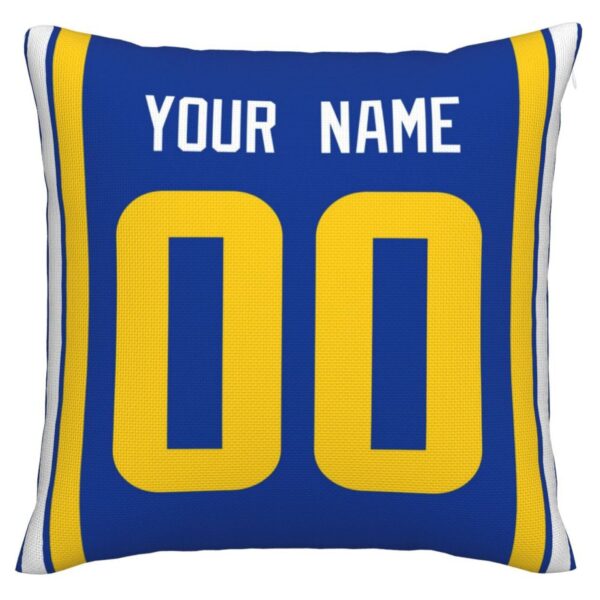 Custom LA.Rams Pillow Decorative Throw Pillow Case - Print Personalized Football Team Fans Name & Number Birthday Gift Football Pillows - Image 2