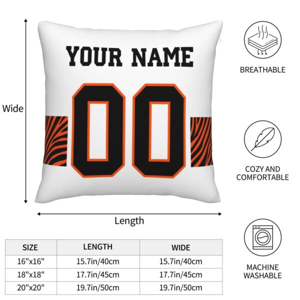 Custom C.Bengals Pillow Decorative Throw Pillow Case - Print Personalized Football Team Fans Name & Number Birthday Gift Football Pillows - Image 6