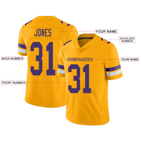 Custom MN.Vikings Stitched American Football Jerseys Personalize Birthday Gifts Gold Jersey - Image 2