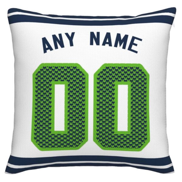 Custom S.Seahawks Pillow Decorative Throw Pillow Case - Print Personalized Football Team Fans Name & Number Birthday Gift Football Pillows - Image 2