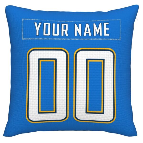 Custom LA.Chargers Pillow Decorative Throw Pillow Case - Print Personalized Football Team Fans Name & Number Birthday Gift Football Pillows - Image 2