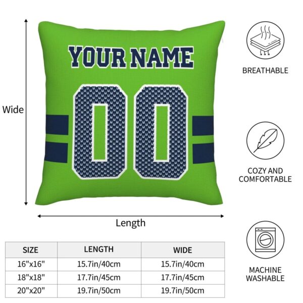 Custom S.Seahawks Pillow Decorative Throw Pillow Case - Print Personalized Football Team Fans Name & Number Birthday Gift Football Pillows - Image 10