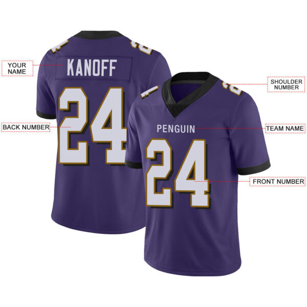 Custom B.Raven Stitched American Football Jerseys Personalize Birthday Gifts Purple Jersey - Image 2