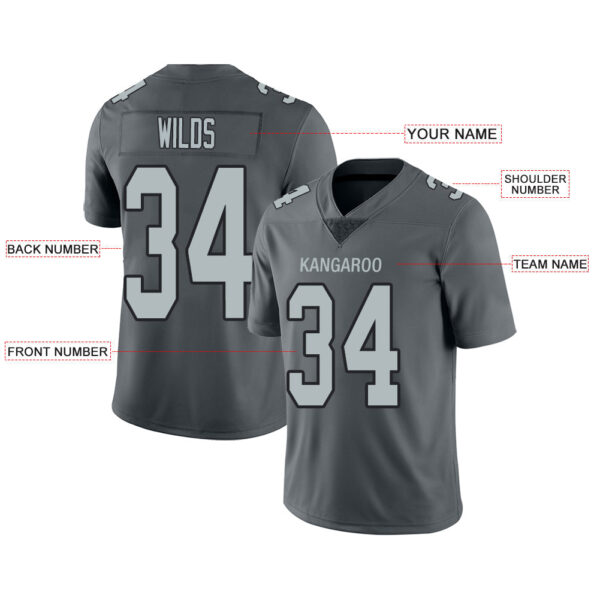 Custom LV.Raiders  Stitched American Football Jerseys Personalize Birthday Gifts Grey Jersey - Image 3