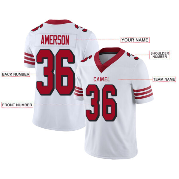 Custom SF.49ers Stitched American Football Jerseys Personalize Birthday Gifts White Jersey - Image 2