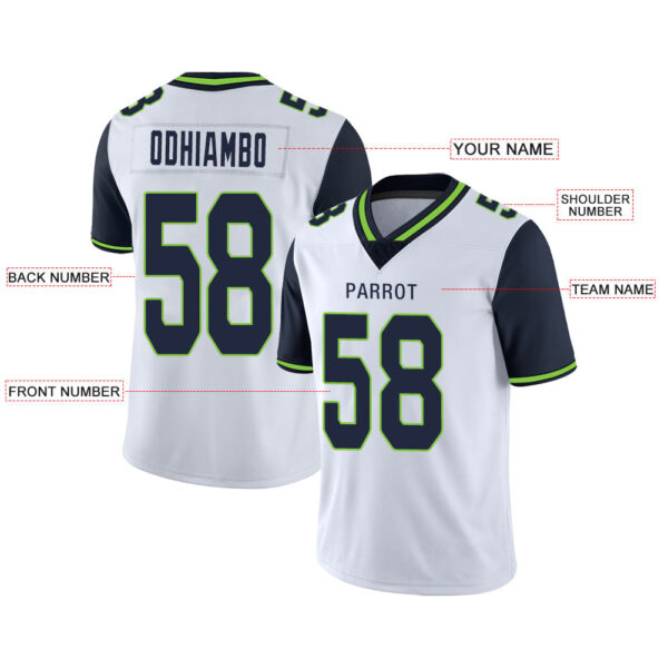 Custom S.Seahawks Stitched American Football Jerseys Personalize Birthday Gifts White Jersey - Image 2