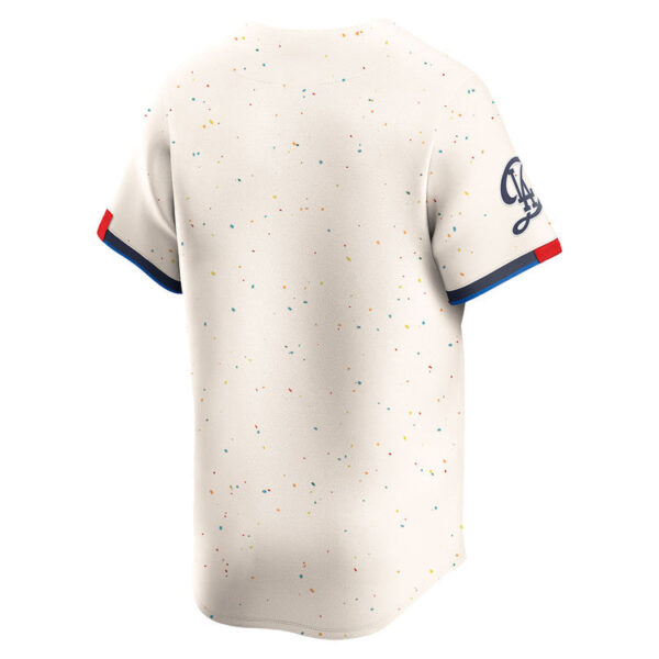 Custom Los Angeles Dodgers #17 Shohei Ohtani Cream 2024 World Series City Connect Limited Cool Base Stitched Baseball Jersey - Image 3