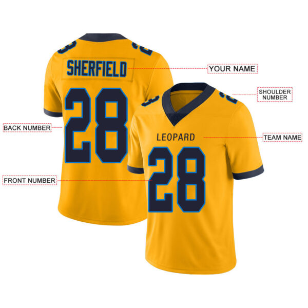 Custom LA.Chargers Stitched American Football Jerseys Personalize Birthday Gifts Gold Jersey - Image 2