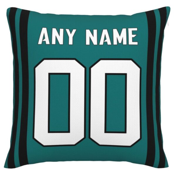 Custom J.Jaguars Pillow Decorative Throw Pillow Case - Print Personalized Football Team Fans Name & Number Birthday Gift Football Pillows - Image 3