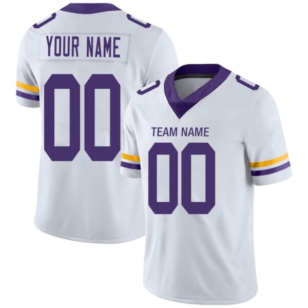 Custom MN.Vikings Football Jerseys Team Player or Personalized Design Your Own Name for Men's Women's Youth Jerseys Purple - Image 2