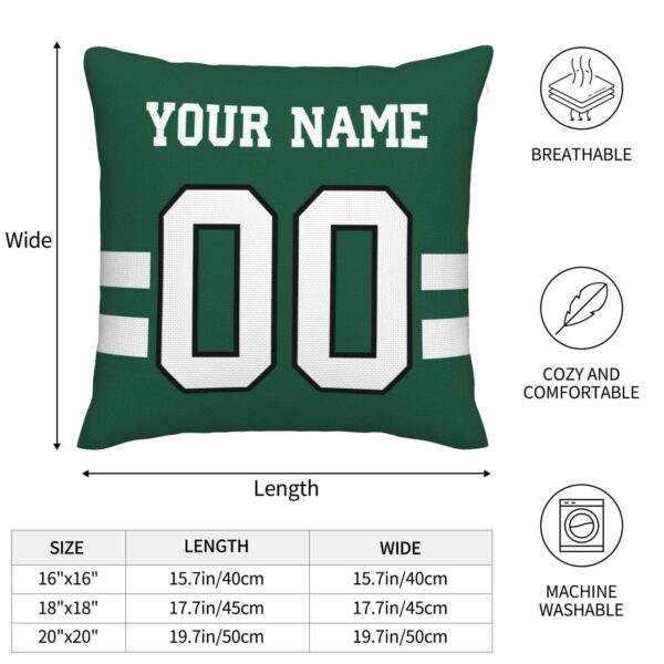 Custom NY.Jets Pillow Decorative Throw Pillow Case - Print Personalized Football Team Fans Name & Number Birthday Gift Football Pillows - Image 4