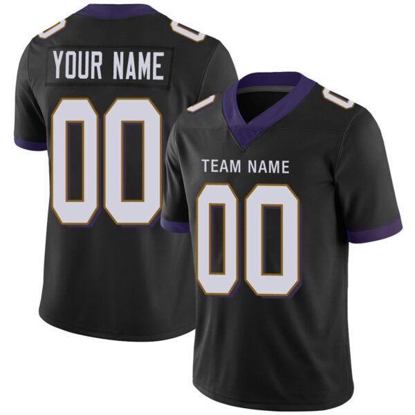 Custom B.Ravens Football JerseyS Team Player or Personalized Design Your Own Name for Men's Women's Youth Jerseys Purple - Image 3