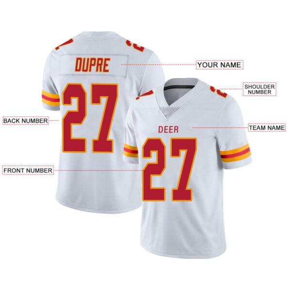 Custom KC.Chiefs Football Jerseys Team Player or Personalized Design Your Own Name for Men's Women's Youth Jerseys Red - Image 3