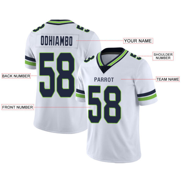 Custom S.Seahawks Stitched American Football Jerseys Personalize Birthday Gifts White Jersey - Image 2