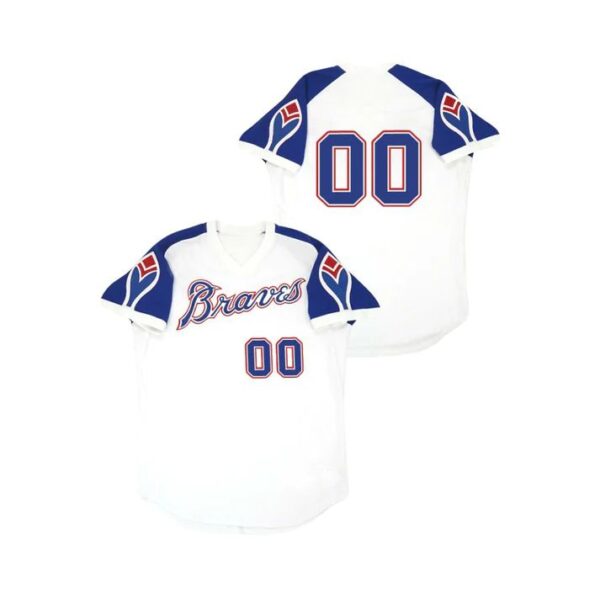 Custom Atlanta Braves White Throwback Cooperstown Jersey Stitched Baseball Jerseys