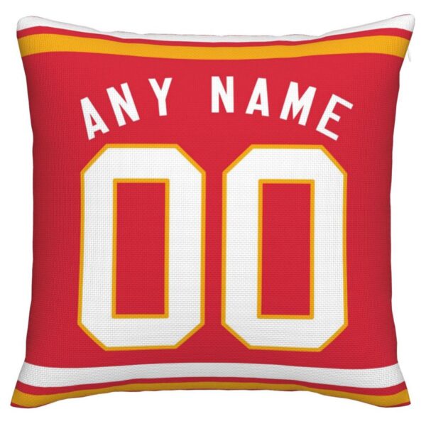 Custom KC.Chiefs Pillow Decorative Throw Pillow Case - Print Personalized Football Team Fans Name & Number Birthday Gift Football Pillows - Image 2