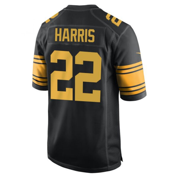 P.Steelers #22 Najee Harris Replica Color Rush Black Stitched American Football Jerseys